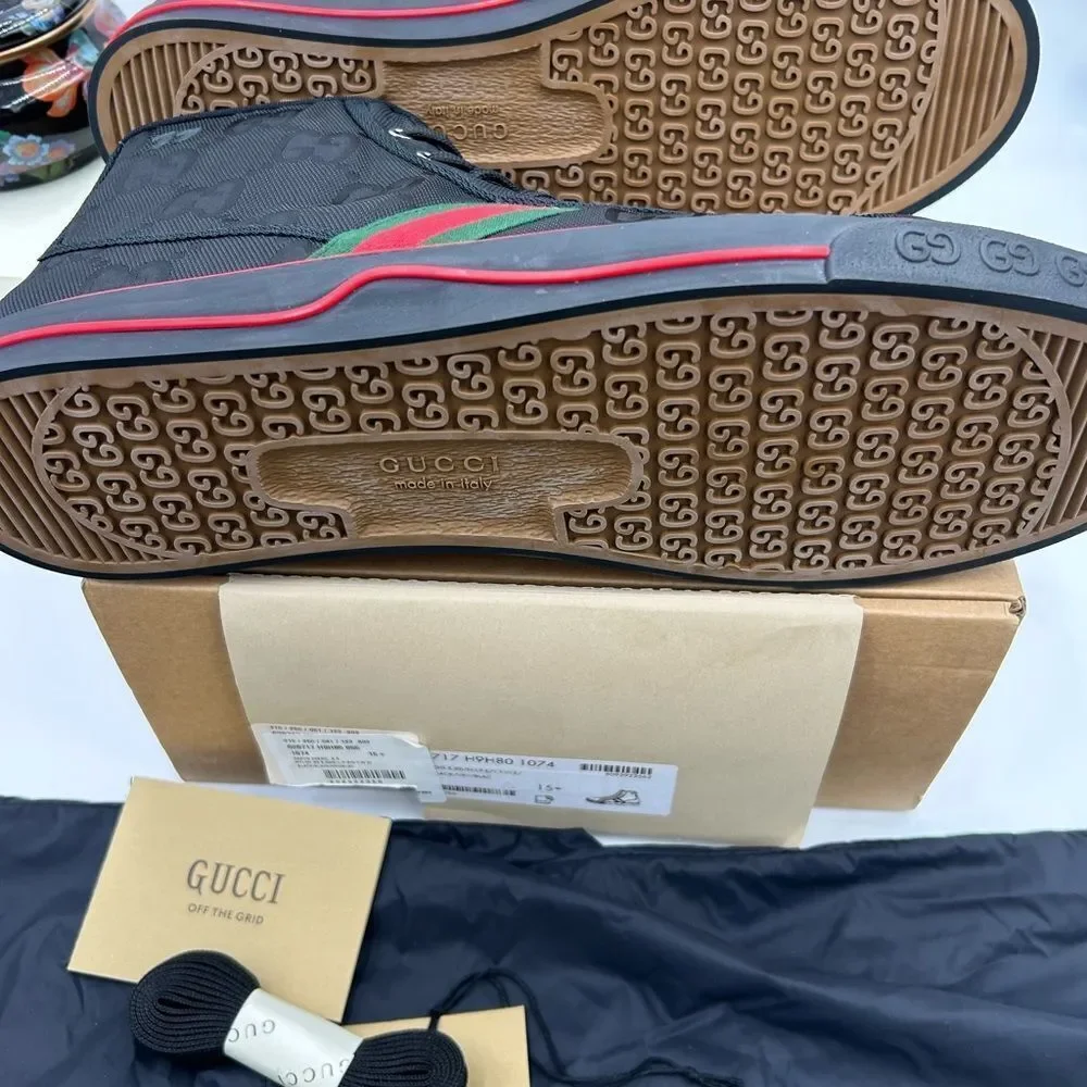 Men's Gucci tennis 1977 high top sneakers size 15.5 made in Italy